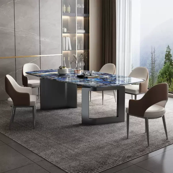 HB-F01-Fendi Marble Dining Table - Image 4