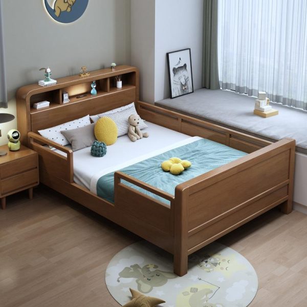 Solid Wood Beds for Export | Customizable Options-HB-2117 - Image 2