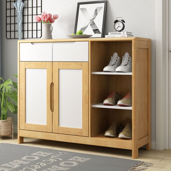 HB-X012-Wooden shoe cabinet with storage - Image 3