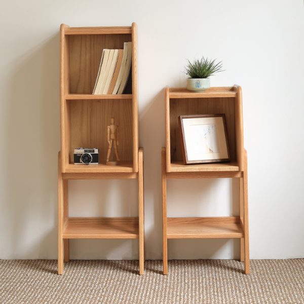 North American Art Style Red Oak Storage Rack