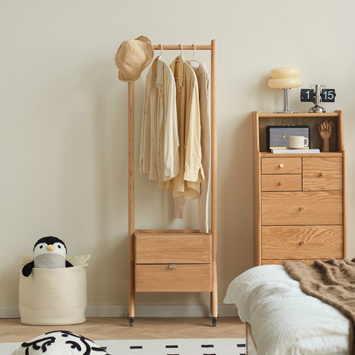 Contemporary Red Oak Coat Rack - Bulk Orders Welcome