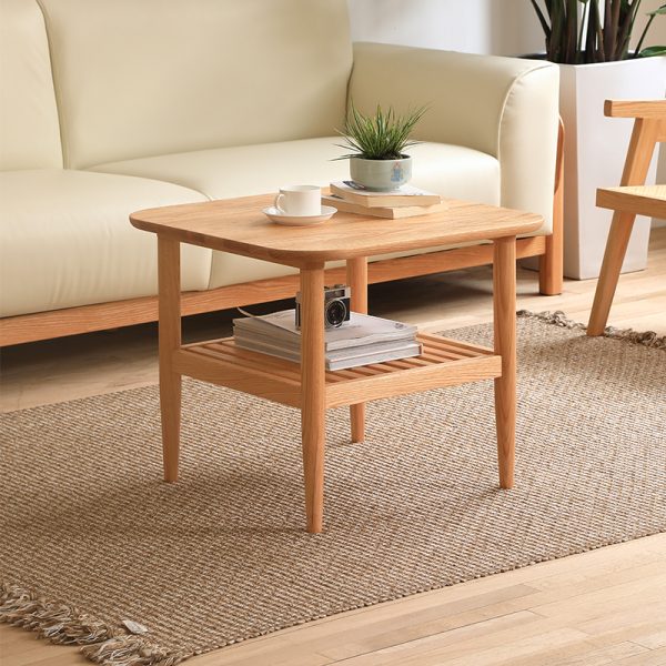 Modern Red Oak Coffee Table - North American Craftsmanship