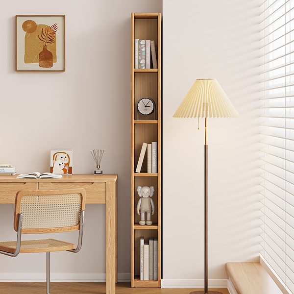 Modern Minimalist Nordic Style Open Solid Wood Bookshelf