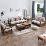 "A solid wood frame sofa combining durability with modern elegance."