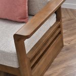 "A solid wood frame sofa combining durability with modern elegance."