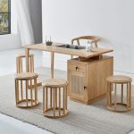 Scandinavian coffee table combines minimalist design with natural wood for versatile elegance.