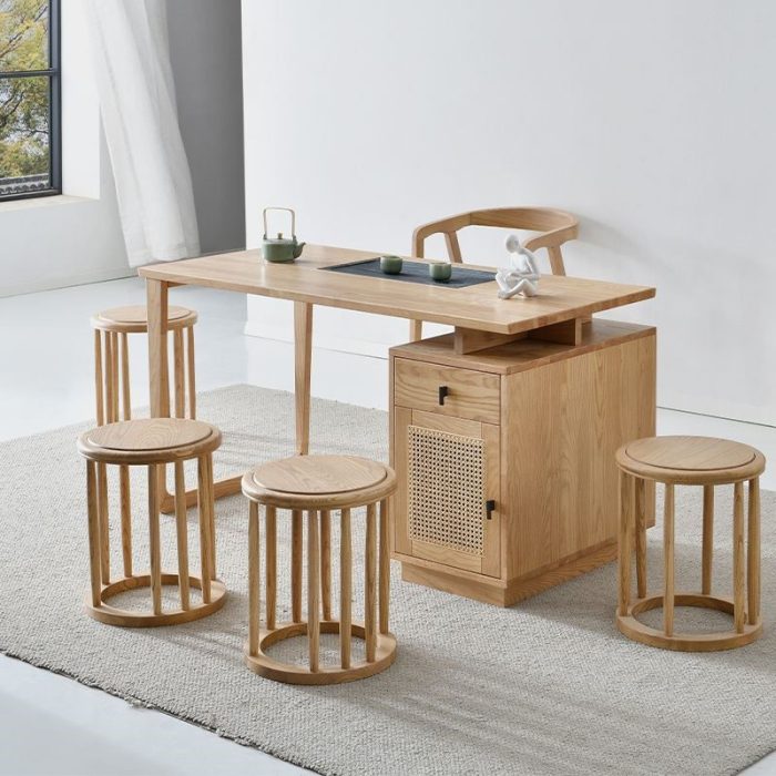 Scandinavian coffee table combines minimalist design with natural wood for versatile elegance.
