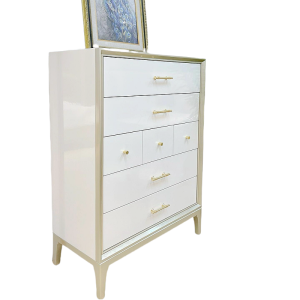 American Light Luxury Solid Wood Cream-Colored Dresser - Soft White Style for Modern Interiors