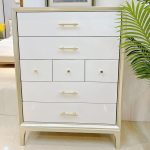 American Light Luxury Solid Wood Cream-Colored Dresser - Soft White Style for Modern Interiors