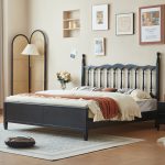 The vintage rubberwood bed combines classic elegance with sturdy craftsmanship.