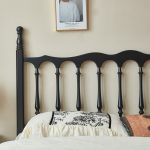 The vintage rubberwood bed combines classic elegance with sturdy craftsmanship.