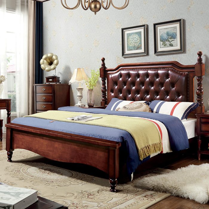 Upholstered Solid Wood Bed