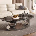 Modern Nordic Coffee Table with Stone Top and Metal Legs for Wholesale