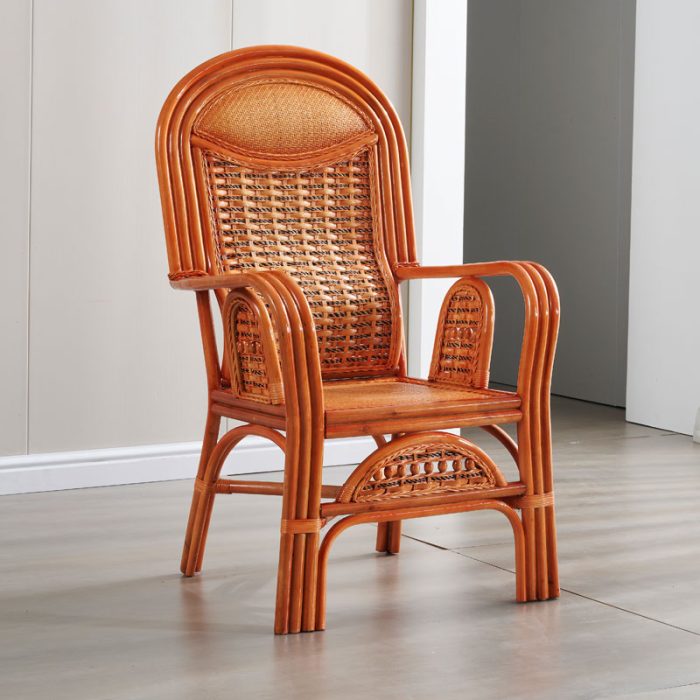 Enhance your space with this charming French country-style rattan armchair. Featuring intricate rattan weaving and comfortable seating, it provides both style and functionality for homes, hotels, and offices.