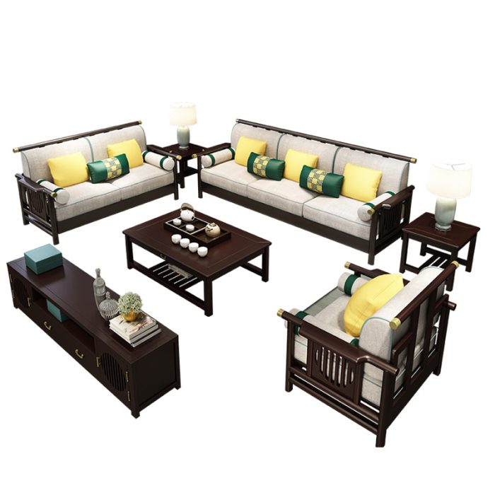 Chinese-style Living Room Sofa and Table Set for Wholesale
