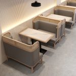 Compact Solid Wood Sofa Booth for Small Senior Spaces