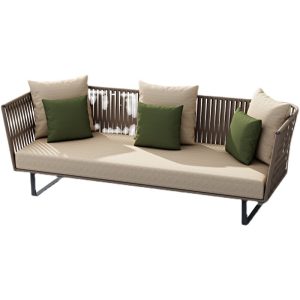 Contemporary Aluminum Sofa with Textile Straps