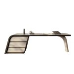 Contemporary Light Luxury Desk with Built-in Storage and Cable Management