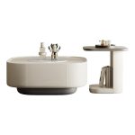 Contemporary Nordic Coffee Table with Stone Top for Distributors