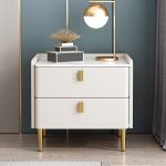 Contemporary Stone Veneer Nightstand for High-End Bedrooms