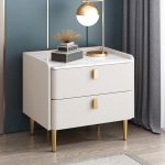 Contemporary Stone Veneer Nightstand for High-End Bedrooms