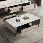 Contemporary TV Cabinet and Coffee Table with Stone Top