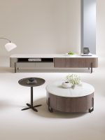 Crafted Glass Coffee Table and TV Cabinet in Nordic Design