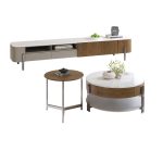 Crafted Glass Top Coffee Table and TV Cabinet in Nordic Design