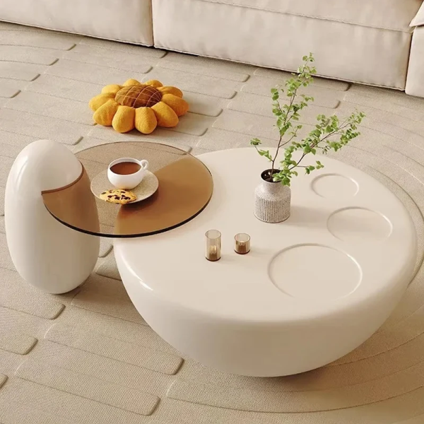 Artisanal Ceramic Stone Centerpiece Table