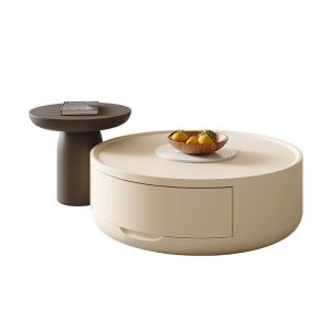 Cream Style Size Round Coffee Table Small Living Room