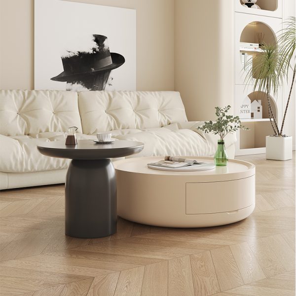 Cream Style Size Round Coffee Table Small Living Room