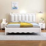 The rubberwood solid bed embodies a sleek modern design with a minimalist vibe.