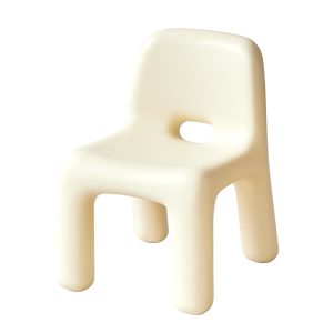 Low-profile PE toddler chair with seamless injection molding and UV protection, eco-friendly and recyclable.