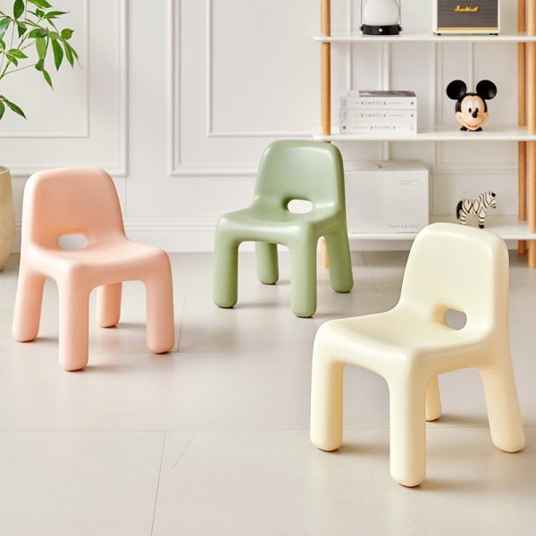 Low-profile PE toddler chair with seamless injection molding and UV protection, eco-friendly and recyclable.