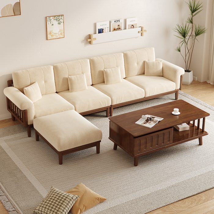 Eco-Friendly Nordic Solid Wood Sofa for Modern Homes