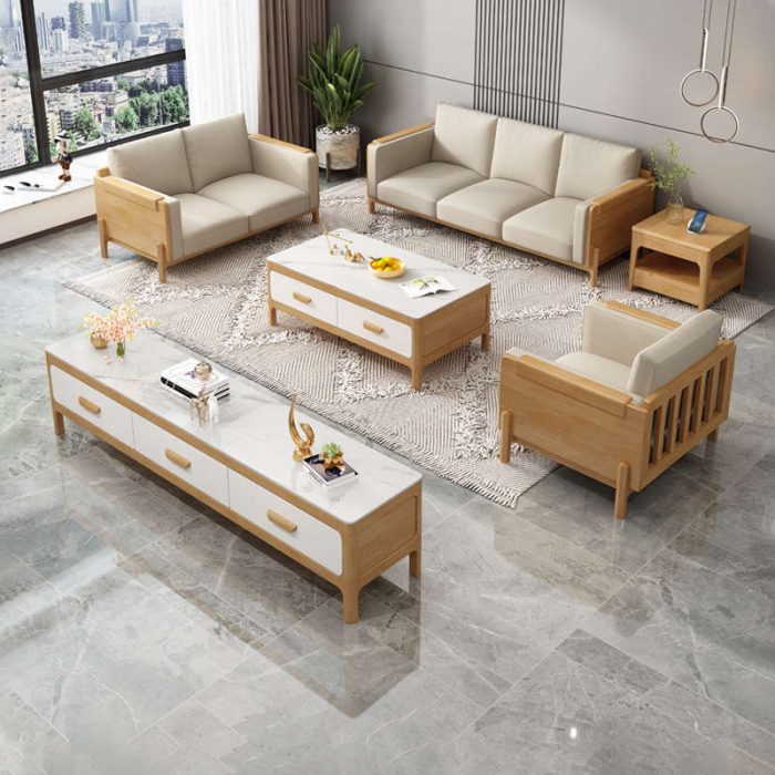 Eco-Friendly Nordic Solid Wood Sofa for Modern Homes 