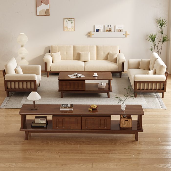Eco-Friendly Nordic Solid Wood Sofa for Modern Homes