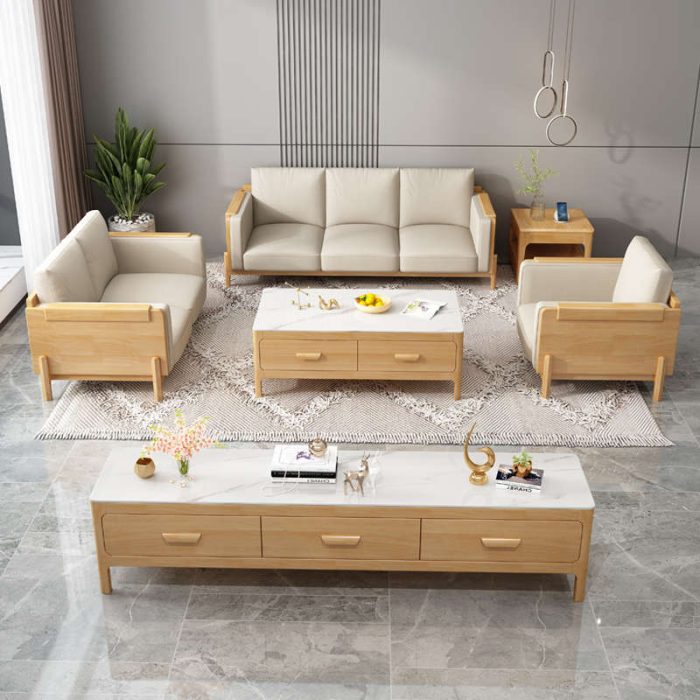Eco-Friendly Nordic Solid Wood Sofa for Modern Homes 