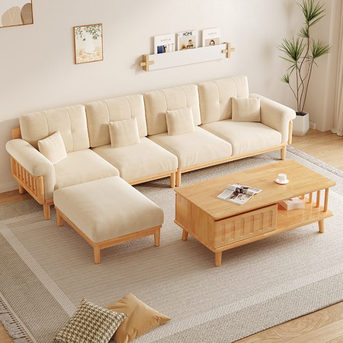 Eco-Friendly Nordic Solid Wood Sofa for Modern Homes