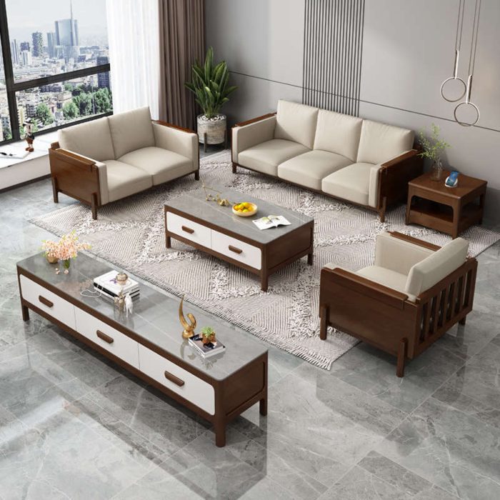 Eco-Friendly Nordic Solid Wood Sofa for Modern Homes 