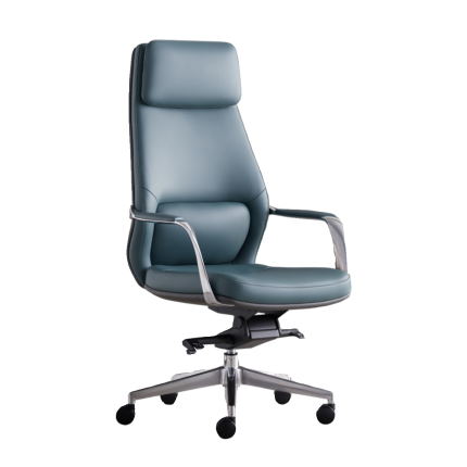 Elegant High-Back Meeting Chair with Premium Leather Finish