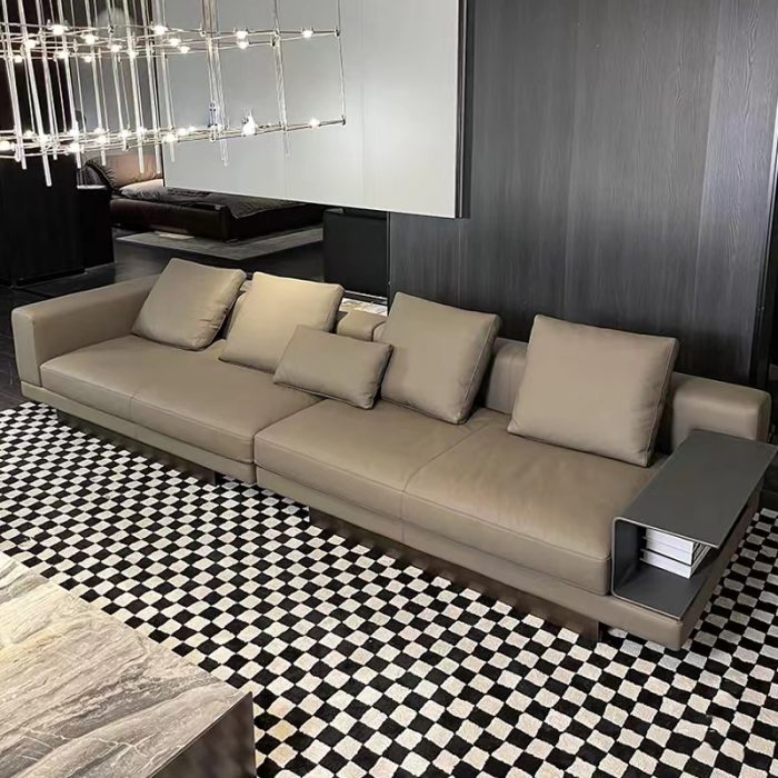 Nordic-style cushioned sofa offers a refreshing take on classic design.
