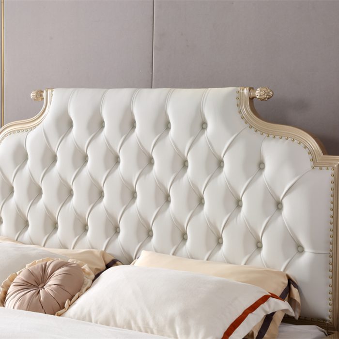 Solid Wood Light Luxury Double Beds – Elegant Bedroom Furniture for Wholesale
