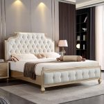 Solid Wood Light Luxury Double Beds – Elegant Bedroom Furniture for Wholesale