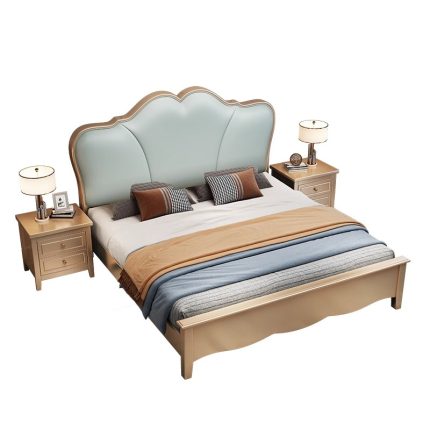 Custom Solid Wood Light Luxury Double Beds – Bulk Orders for Distributors