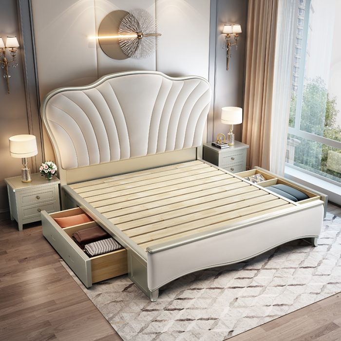 Solid Wood Light Luxury Double Beds – Timeless Design for Bulk Buyers
