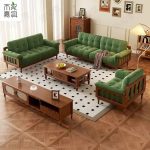 French retro solid wood sofa