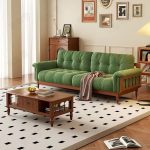 French retro solid wood sofa
