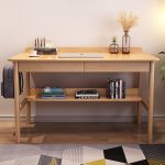 Integrated Scandinavian Solid Wood Office Desk