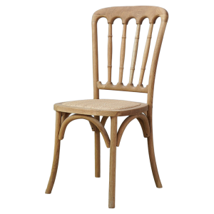 Nordic Natural Wood Dining Chair with Rattan Seat – Perfect for Modern Dining Spaces